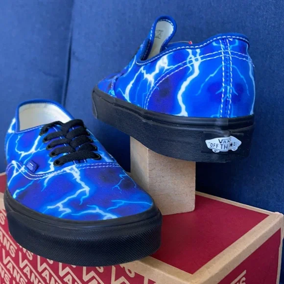 Vans Men’s Authentic Lightning Black/Blue Sneakers - Picture 11 of 16